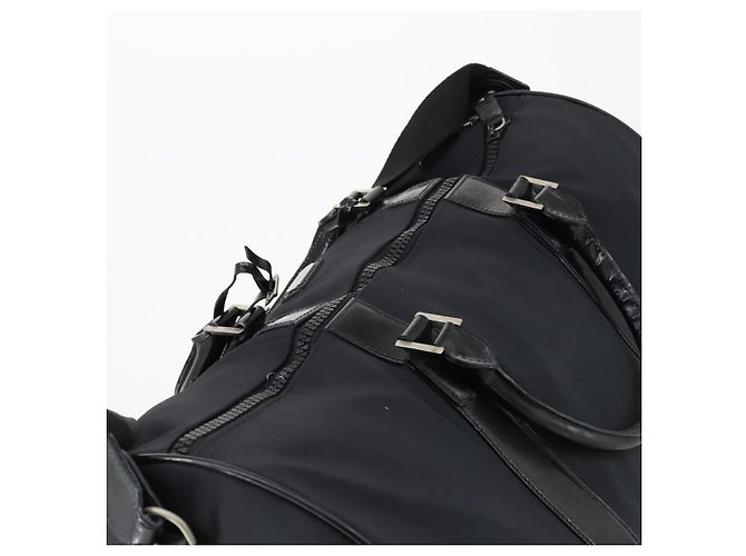 Borsa Boston Salvatore Ferragamo in nylon nero argento autentica BA8227 - vista 6