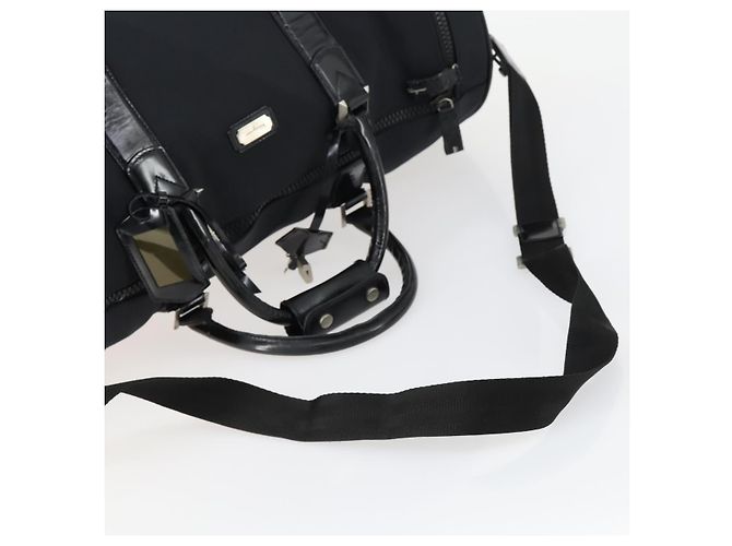 Borsa Boston Salvatore Ferragamo in nylon nero argento autentica BA8227 - vista 7