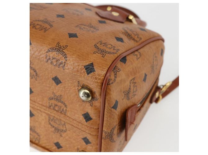 Borsa Boston MCM Logogram Vicetos in pelle PVC 2 in 1 marrone oro Auth 156940 D'oro - vista 15