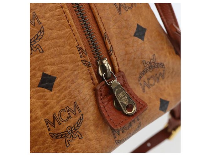 Borsa Boston MCM Logogram Vicetos in pelle PVC 2 in 1 marrone oro Auth 156940 D'oro - vista 18