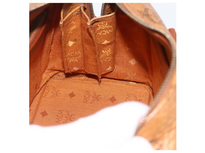 Borsa Boston MCM Logogram Vicetos in pelle PVC 2 in 1 marrone oro Auth 156940 D'oro - vista 19