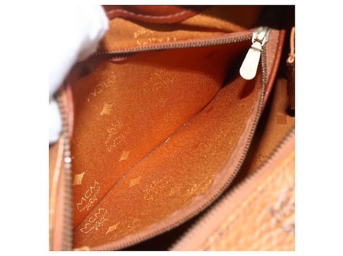 Borsa Boston MCM Logogram Vicetos in pelle PVC 2 in 1 marrone oro Auth 156940 D'oro - vista 21