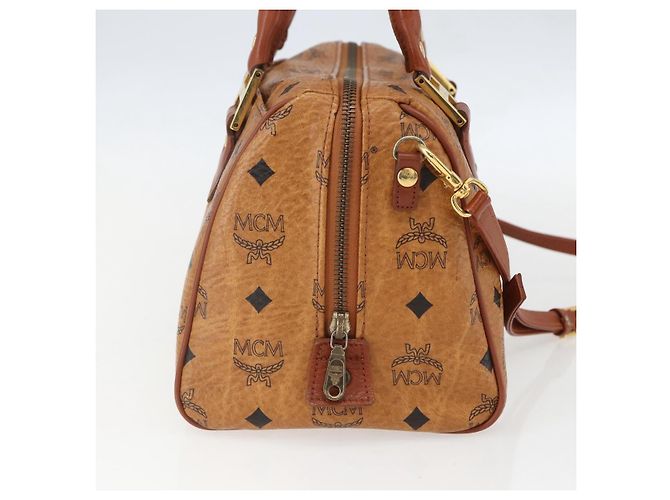 Borsa Boston MCM Logogram Vicetos in pelle PVC 2 in 1 marrone oro Auth 156940 D'oro - vista 3