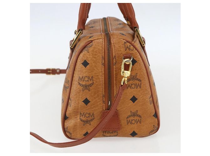 Borsa Boston MCM Logogram Vicetos in pelle PVC 2 in 1 marrone oro Auth 156940 D'oro - vista 4