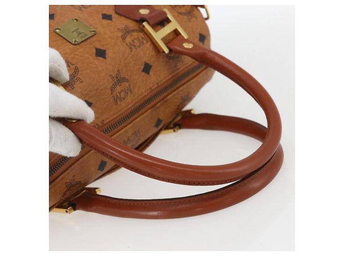 Borsa Boston MCM Logogram Vicetos in pelle PVC 2 in 1 marrone oro Auth 156940 D'oro - vista 7