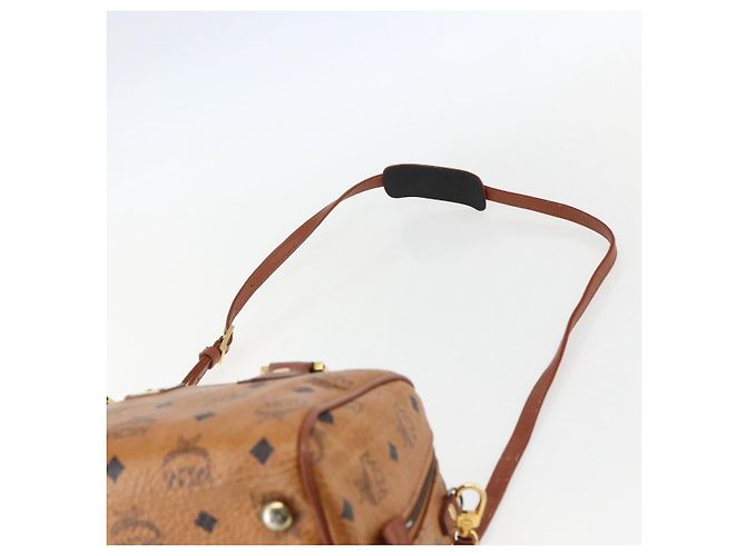 Borsa Boston MCM Logogram Vicetos in pelle PVC 2 in 1 marrone oro Auth 156940 D'oro - vista 9