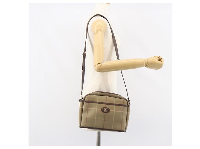 Autre Marque Borsa a Spalla Burberrys Nova Check in Tela Beige Auth BA8675 - vista 21