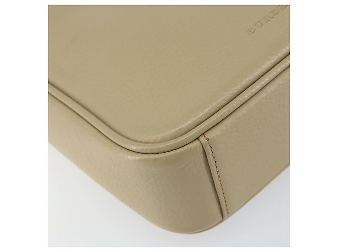 Burberry Borsa a Spalla in Pelle Beige Argento Auth ka786 - vista 14