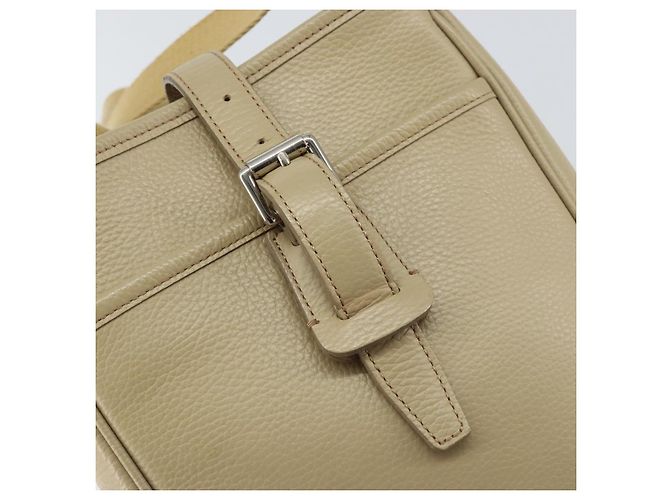 Burberry Borsa a Spalla in Pelle Beige Argento Auth ka786 - vista 17