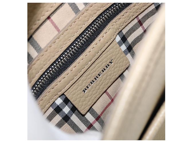 Burberry Borsa a Spalla in Pelle Beige Argento Auth ka786 - vista 18