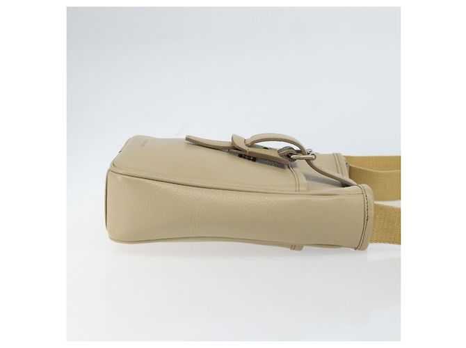 Burberry Borsa a Spalla in Pelle Beige Argento Auth ka786 - vista 3