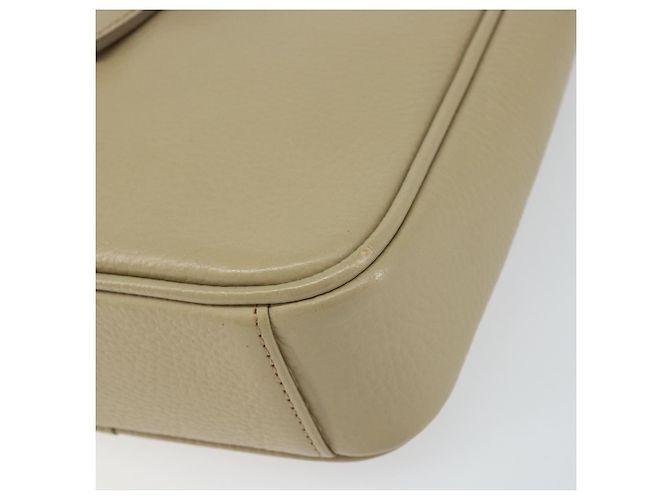 Burberry Borsa a Spalla in Pelle Beige Argento Auth ka786 - vista 9