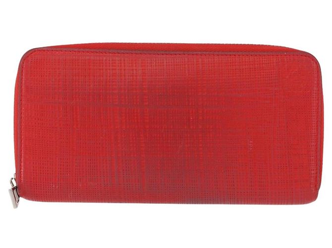 LOEWE Langer Geldbeutel Leder Rot Silber Auth 154215 - Ansicht 13