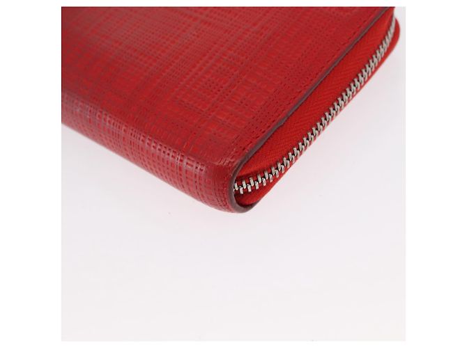 LOEWE Langer Geldbeutel Leder Rot Silber Auth 154215 - Ansicht 14