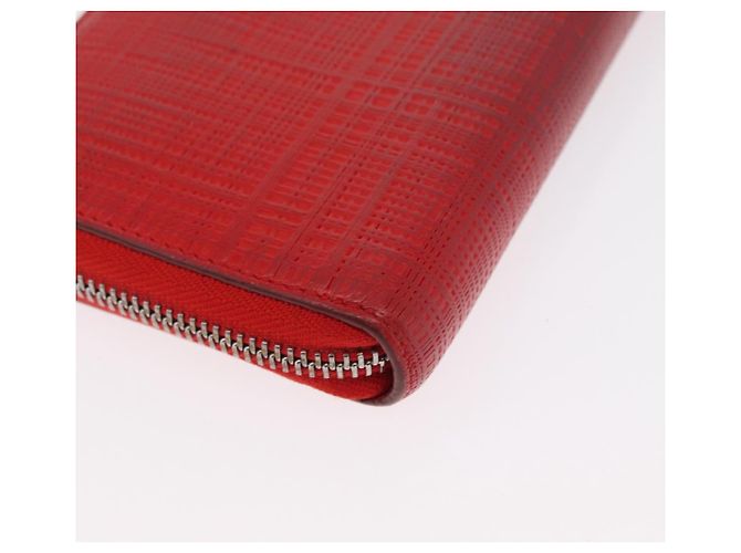 LOEWE Langer Geldbeutel Leder Rot Silber Auth 154215 - Ansicht 15