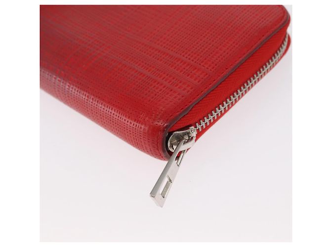 LOEWE Langer Geldbeutel Leder Rot Silber Auth 154215 - Ansicht 16