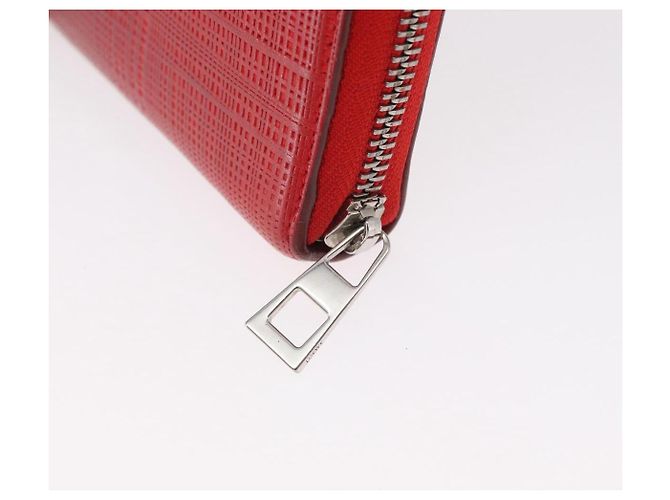 LOEWE Langer Geldbeutel Leder Rot Silber Auth 154215 - Ansicht 17