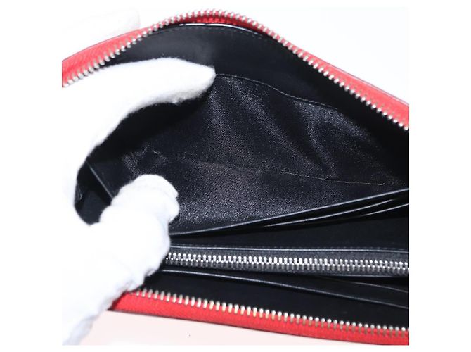 LOEWE Langer Geldbeutel Leder Rot Silber Auth 154215 - Ansicht 18