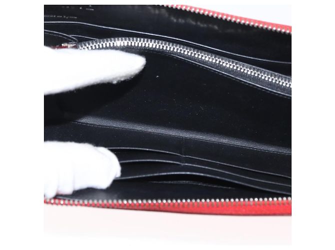 LOEWE Langer Geldbeutel Leder Rot Silber Auth 154215 - Ansicht 19
