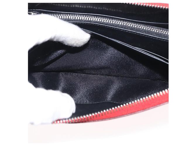 LOEWE Langer Geldbeutel Leder Rot Silber Auth 154215 - Ansicht 20
