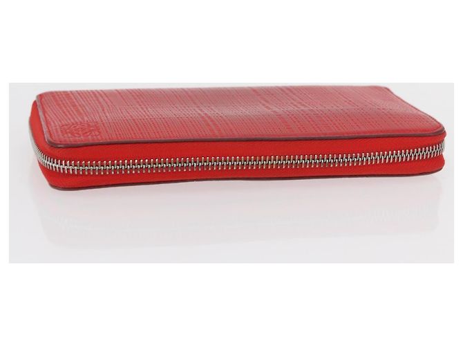 LOEWE Langer Geldbeutel Leder Rot Silber Auth 154215 - Ansicht 5