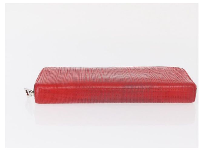 LOEWE Langer Geldbeutel Leder Rot Silber Auth 154215 - Ansicht 6