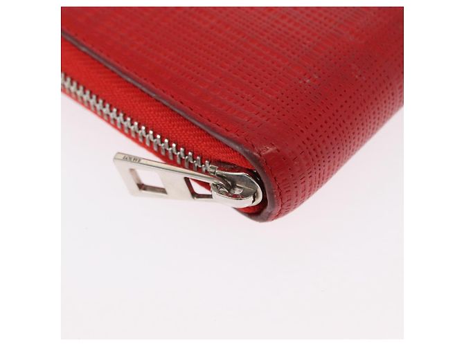 LOEWE Langer Geldbeutel Leder Rot Silber Auth 154215 - Ansicht 7