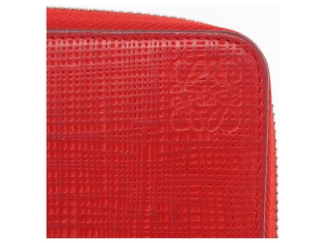 LOEWE Langer Geldbeutel Leder Rot Silber Auth 154215 - Ansicht 8