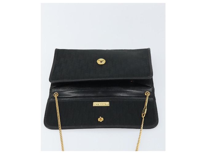 Borsa a spalla in tela Trotter Christian Dior nera e oro Auth bs31567 Nero D'oro - vista 10