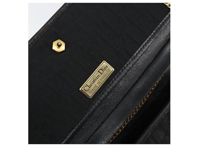 Borsa a spalla in tela Trotter Christian Dior nera e oro Auth bs31567 Nero D'oro - vista 18