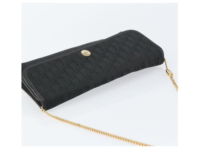 Borsa a spalla in tela Trotter Christian Dior nera e oro Auth bs31567 Nero D'oro - vista 6