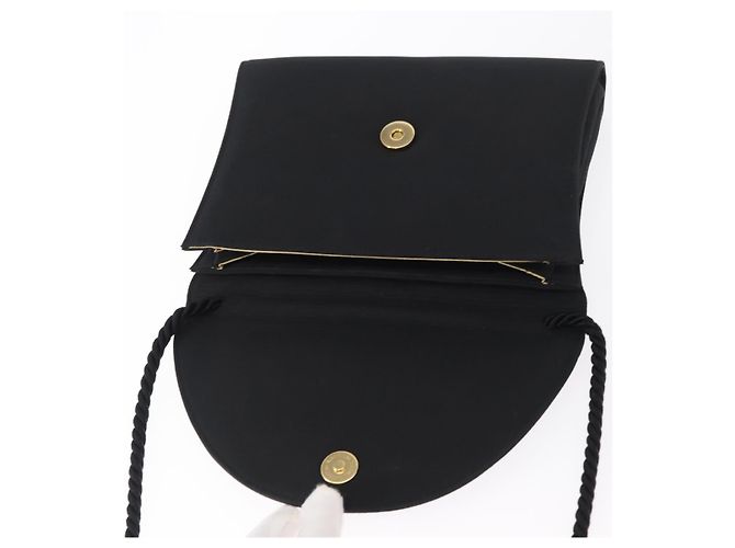 Borsa a Spalla Vala in Nylon Nero e Oro Salvatore Ferragamo Auth 156246 D'oro - vista 10