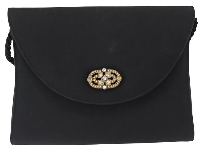 Borsa a Spalla Vala in Nylon Nero e Oro Salvatore Ferragamo Auth 156246 D'oro - vista 13
