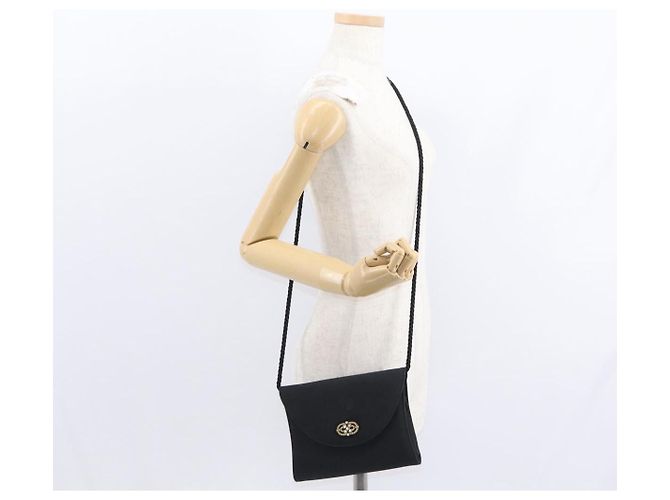 Borsa a Spalla Vala in Nylon Nero e Oro Salvatore Ferragamo Auth 156246 D'oro - vista 22