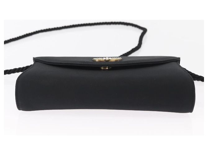 Borsa a Spalla Vala in Nylon Nero e Oro Salvatore Ferragamo Auth 156246 D'oro - vista 5