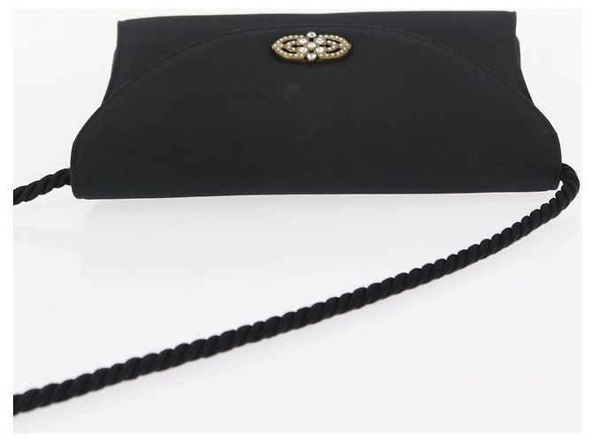 Borsa a Spalla Vala in Nylon Nero e Oro Salvatore Ferragamo Auth 156246 D'oro - vista 6