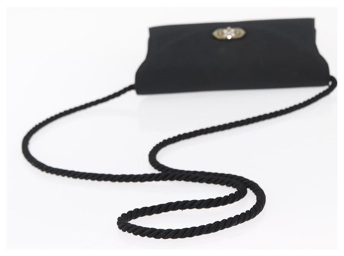 Borsa a Spalla Vala in Nylon Nero e Oro Salvatore Ferragamo Auth 156246 D'oro - vista 7