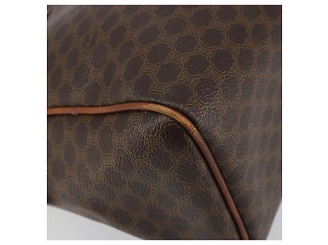 Céline Borsa a mano in tela Macadam CELINE in pelle PVC marrone oro Auth 156865 D'oro - vista 14