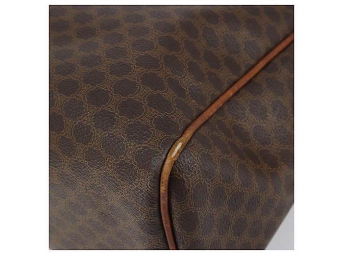 Céline Borsa a mano in tela Macadam CELINE in pelle PVC marrone oro Auth 156865 D'oro - vista 15
