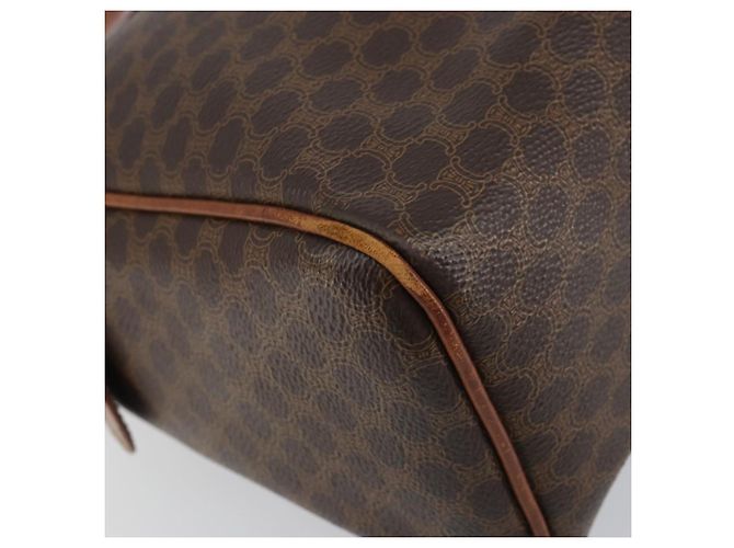 Céline Borsa a mano in tela Macadam CELINE in pelle PVC marrone oro Auth 156865 D'oro - vista 16