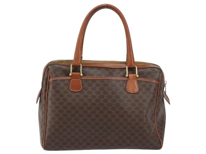 Céline Borsa a mano in tela Macadam CELINE in pelle PVC marrone oro Auth 156865 D'oro - vista 2