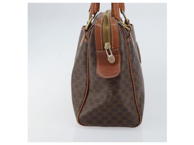 Céline Borsa a mano in tela Macadam CELINE in pelle PVC marrone oro Auth 156865 D'oro - vista 3