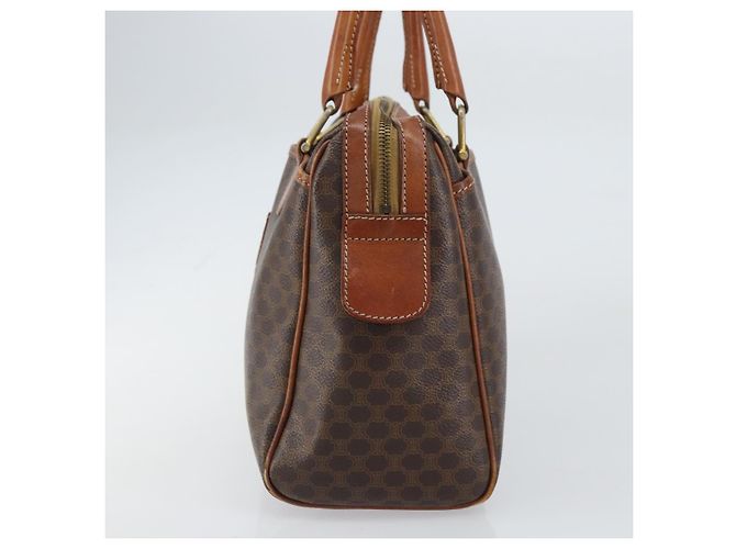 Céline Borsa a mano in tela Macadam CELINE in pelle PVC marrone oro Auth 156865 D'oro - vista 4