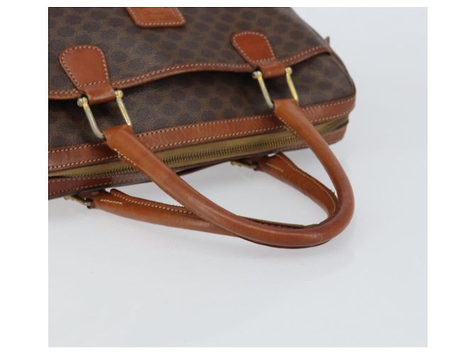 Céline Borsa a mano in tela Macadam CELINE in pelle PVC marrone oro Auth 156865 D'oro - vista 7