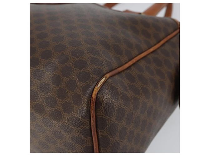 Céline Borsa a mano in tela Macadam CELINE in pelle PVC marrone oro Auth 156865 D'oro - vista 9