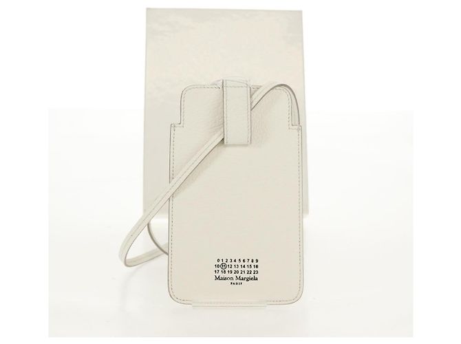 Autre Marque Pochette per smartphone Maison Margiela Bianco Argento Auth 154208M - vista 12