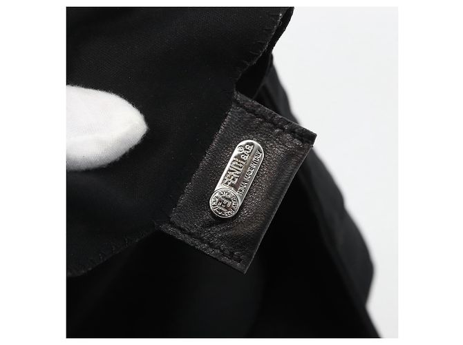 Borsa FENDI in nylon nero argento autentica ki6181 - vista 10