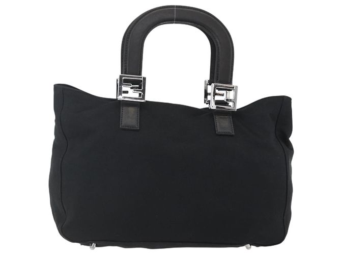 Borsa FENDI in nylon nero argento autentica ki6181 - vista 13