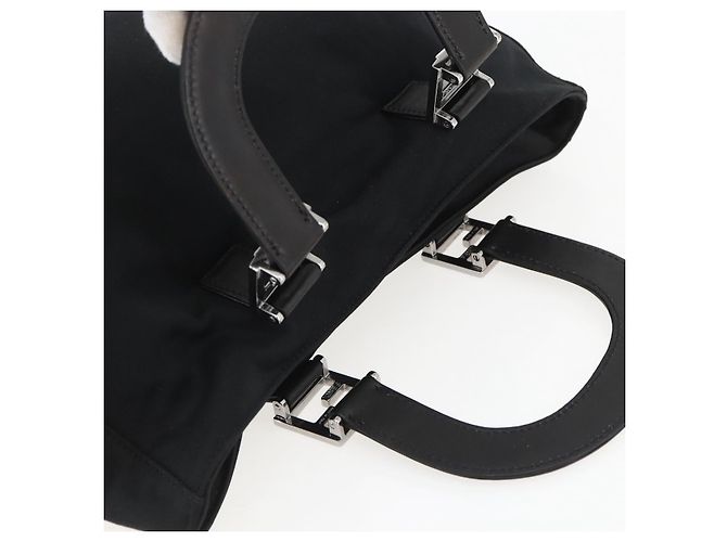 Borsa FENDI in nylon nero argento autentica ki6181 - vista 6