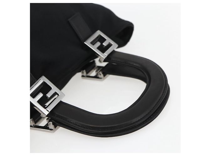 Borsa FENDI in nylon nero argento autentica ki6181 - vista 7
